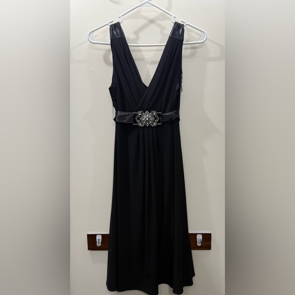 Fashion Bug Black Dress with Decorative Belt